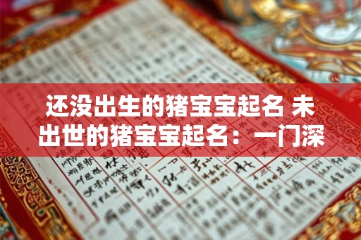 还没出生的猪宝宝起名 未出世的猪宝宝起名：一门深奥的学问