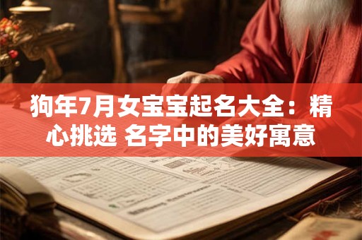 狗年7月女宝宝起名大全：精心挑选 名字中的美好寓意