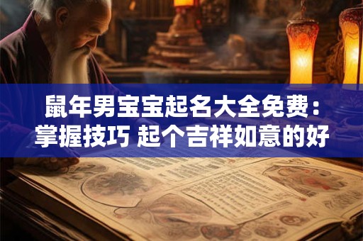 鼠年男宝宝起名大全免费：掌握技巧 起个吉祥如意的好名字！