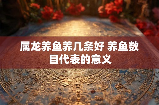属龙养鱼养几条好 养鱼数目代表的意义