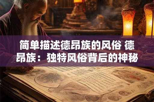 详细阅读:简单描述德昂族的风俗 德昂族:独特风俗背后的神秘文化魅力 简单描述德昂族的风俗 德昂族:独特风俗背后的神秘文化魅力