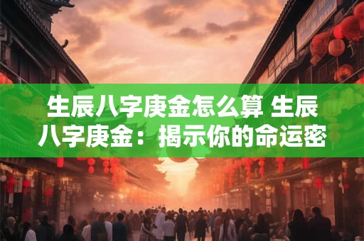 生辰八字庚金怎么算 生辰八字庚金：揭示你的命运密码