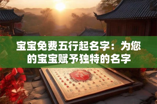 详细阅读:宝宝免费五行起名字:为您的宝宝赋予独特的名字 宝宝免费五行起名字:为您的宝宝赋予独特的名字