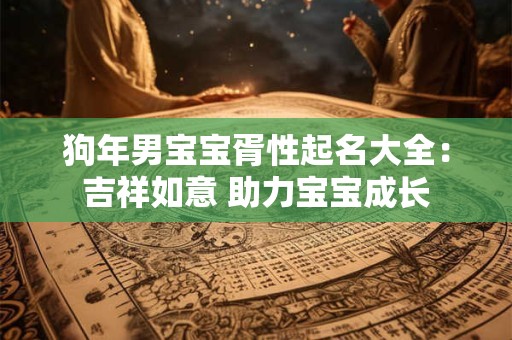 狗年男宝宝胥性起名大全：吉祥如意 助力宝宝成长