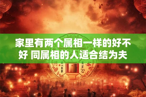 家里有两个属相一样的好不好 同属相的人适合结为夫妻吗