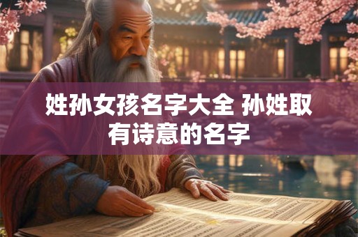 姓孙女孩名字大全 孙姓取有诗意的名字