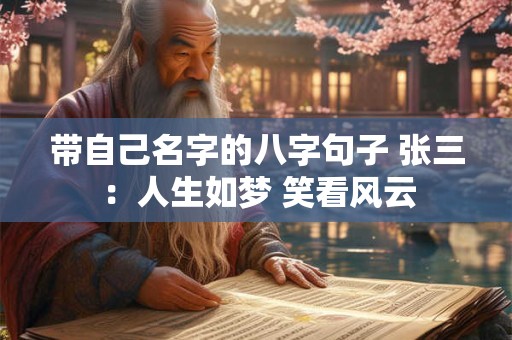 带自己名字的八字句子 张三：人生如梦 笑看风云