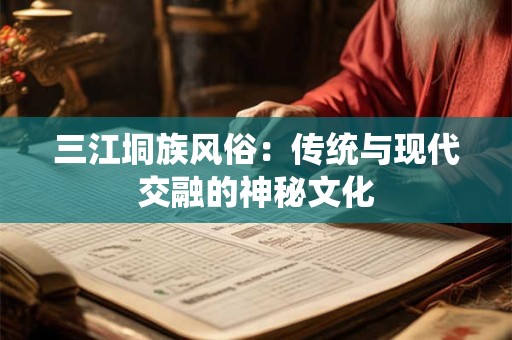 三江垌族风俗：传统与现代交融的神秘文化