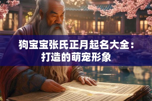 狗宝宝张氏正月起名大全：打造的萌宠形象