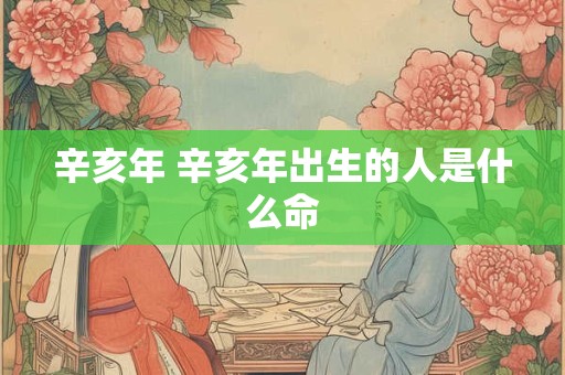 辛亥年 辛亥年出生的人是什么命