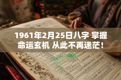 1961年2月25日八字 掌握命运玄机 从此不再迷茫！