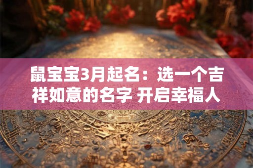 鼠宝宝3月起名：选一个吉祥如意的名字 开启幸福人生之旅