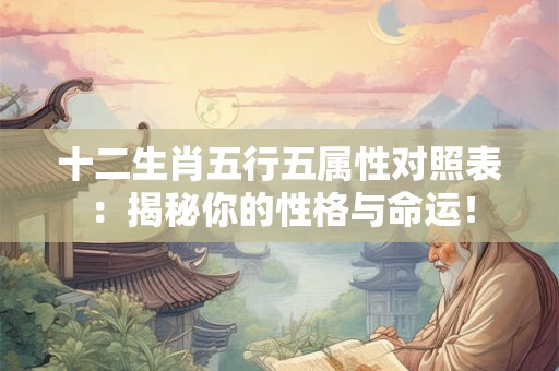 十二生肖五行五属性对照表：揭秘你的性格与命运！