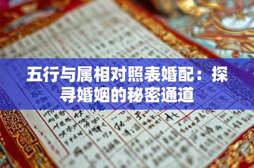 五行与属相对照表婚配：探寻婚姻的秘密通道