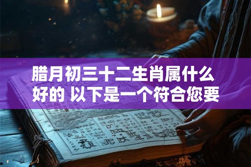 腊月初三十二生肖属什么 好的 以下是一个符合您要求的和