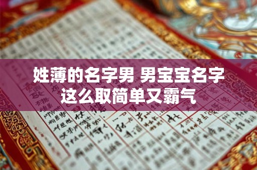 姓薄的名字男 男宝宝名字这么取简单又霸气