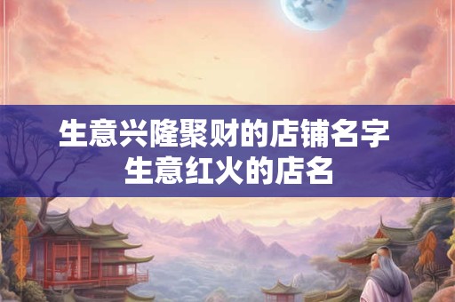 生意兴隆聚财的店铺名字 生意红火的店名