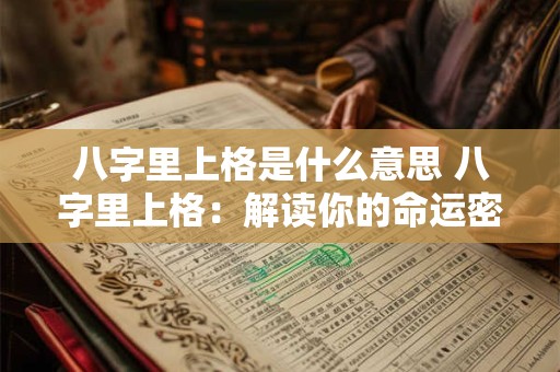 八字里上格是什么意思 八字里上格：解读你的命运密码