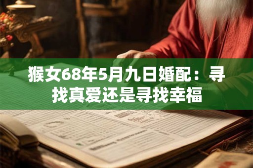 猴女68年5月九日婚配：寻找真爱还是寻找幸福