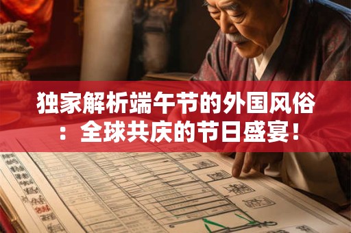 独家解析端午节的外国风俗：全球共庆的节日盛宴！