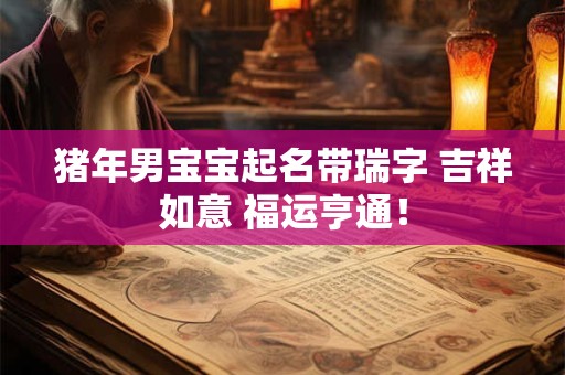 猪年男宝宝起名带瑞字 吉祥如意 福运亨通！