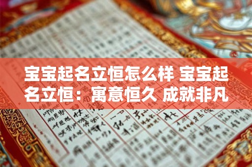 宝宝起名立恒怎么样 宝宝起名立恒：寓意恒久 成就非凡人生