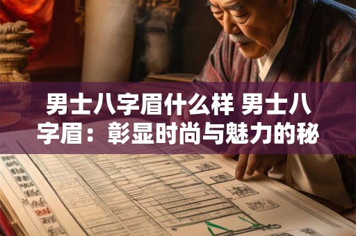 男士八字眉什么样 男士八字眉：彰显时尚与魅力的秘密武器