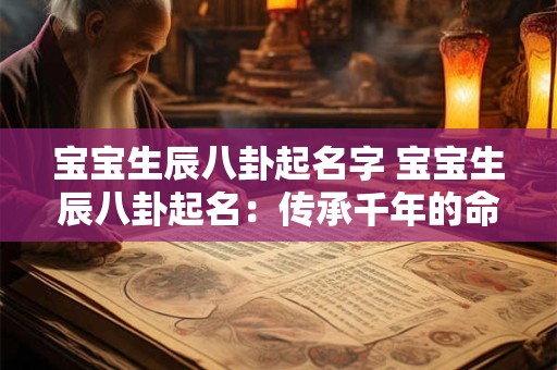 宝宝生辰八卦起名字 宝宝生辰八卦起名：传承千年的命名智慧