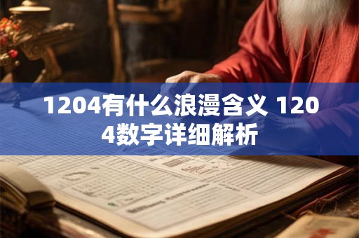 详细阅读:1204有什么浪漫含义 1204数字详细解析 1204有什么浪漫含义 1204数字详细解析