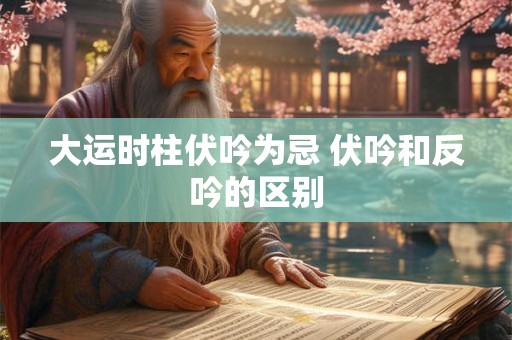 详细阅读:大运时柱伏吟为忌 伏吟和反吟的区别 大运时柱伏吟为忌 伏吟和反吟的区别