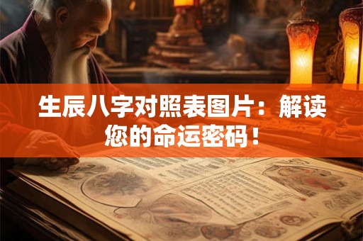 生辰八字对照表图片：解读您的命运密码！
