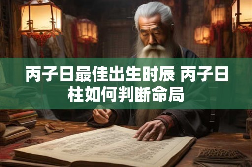 丙子日最佳出生时辰 丙子日柱如何判断命局