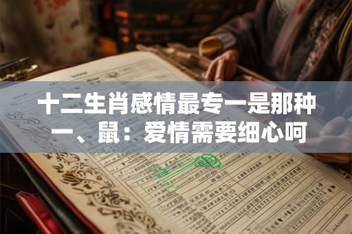 十二生肖感情最专一是那种 一、鼠：爱情需要细心呵护