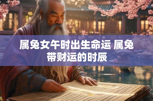 属兔女午时出生命运 属兔带财运的时辰