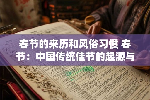 春节的来历和风俗习惯 春节：中国传统佳节的起源与独特风俗
