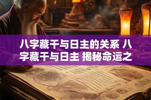八字藏干与日主的关系 八字藏干与日主 揭秘命运之谜
