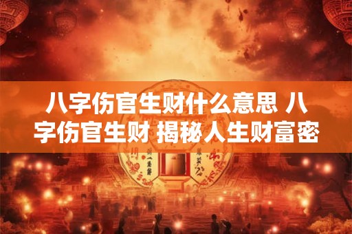 八字伤官生财什么意思 八字伤官生财 揭秘人生财富密码