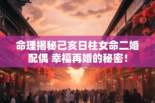 命理揭秘己亥日柱女命二婚配偶 幸福再婚的秘密！