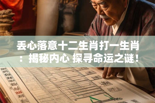 丢心落意十二生肖打一生肖：揭秘内心 探寻命运之谜！