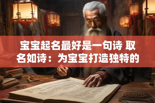 宝宝起名最好是一句诗 取名如诗：为宝宝打造独特的韵味之旅