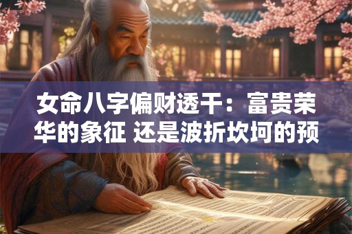 女命八字偏财透干：富贵荣华的象征 还是波折坎坷的预兆