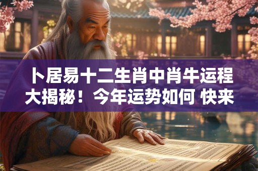 卜居易十二生肖中肖牛运程大揭秘！今年运势如何 快来看！