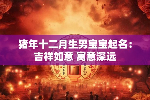 猪年十二月生男宝宝起名：吉祥如意 寓意深远