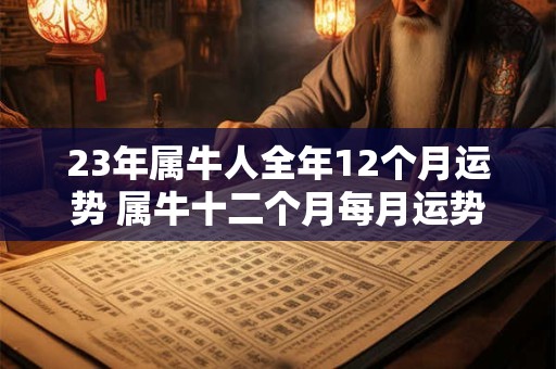23年属牛人全年12个月运势 属牛十二个月每月运势全解