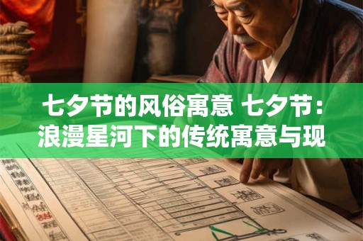 七夕节的风俗寓意 七夕节：浪漫星河下的传统寓意与现代风采