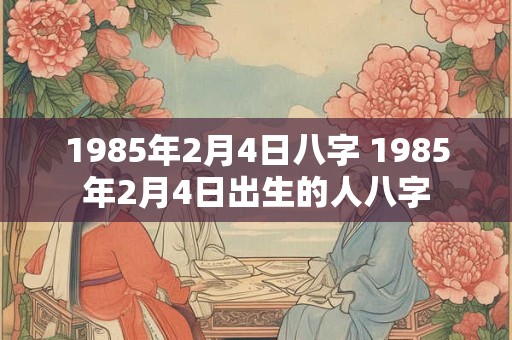 1985年2月4日八字 1985年2月4日出生的人八字