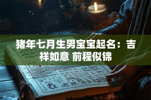 猪年七月生男宝宝起名：吉祥如意 前程似锦