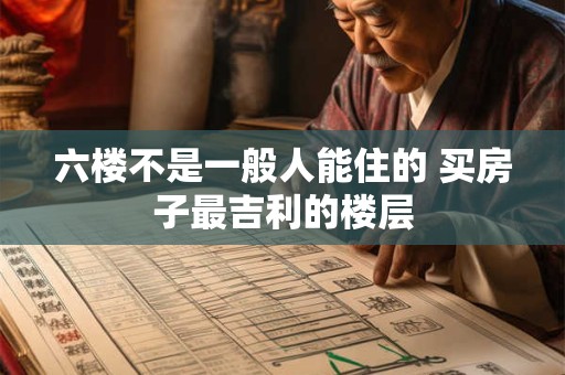 六楼不是一般人能住的 买房子最吉利的楼层