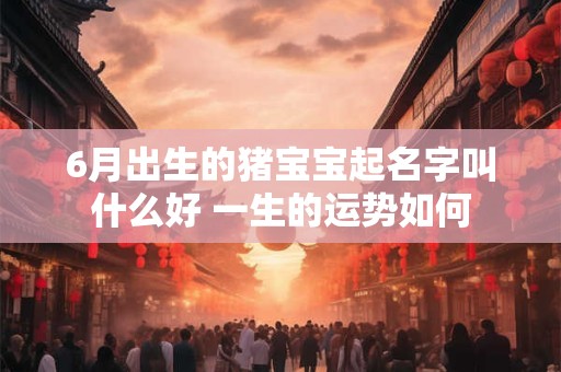 6月出生的猪宝宝起名字叫什么好 一生的运势如何
