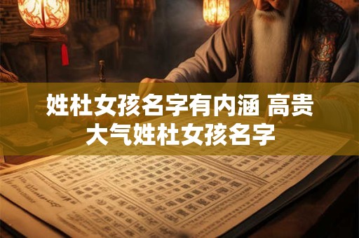 姓杜女孩名字有内涵 高贵大气姓杜女孩名字